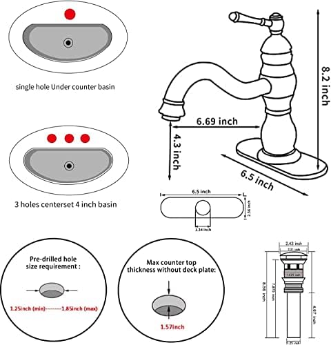 Bathroom Faucet Brushed Gold Single Handle One Hole - Image 7