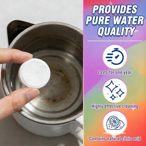 Kettle Descaler Tablet, Kettle Cleaner Remove Hard Water & Mineral Buildup, Hardwater Stains, Citric Acid for Cleaning & Descaling Water Distillers, Boilers, Limescale Remover For Kettles - Image 7