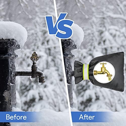 DELUX Outdoor Faucet Covers for Winter 9.05" H X 6.89" W 2 Pack, Outside Garden Faucet Socks for Freeze Protection, Reusable Waterproof Insulated Spigot Cover (Thicker) - Image 6