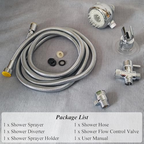 Sneatup Pet Shower Set with 8.2ft Hose & Flow Control Valve for Bathroom Shower Arm - Image 6