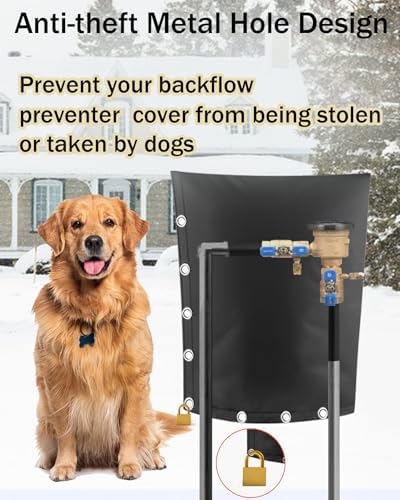 Backflow Preventer Pipe Insulation Cover (5°F), POROLIR 24"X36" Thicker Pressure Vacuum Breaker Cover, Water Well Pump Sprinkler Valve Cover for Winter Freeze Protection, Black - Image 6