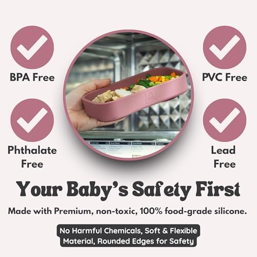 Baby Travel Feeding Set with Silicone Suction Plates, Dark Pink Small - Image 7