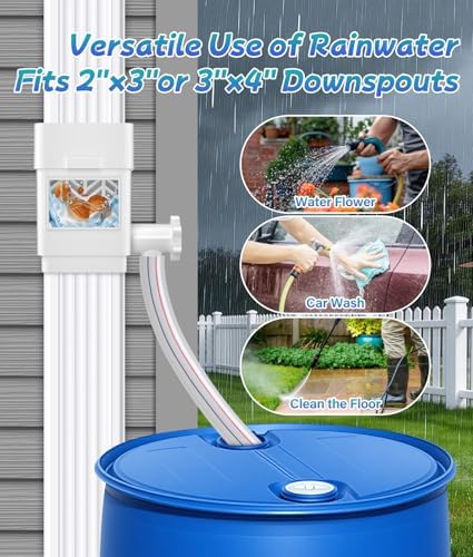 2026 Upgraded Rain Barrel Diverter Kit for 2x3 or 3x4 inch Downspouts White - Image 6