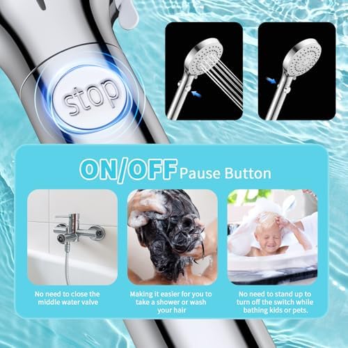 FASDUNT High Pressure Filtered Handheld Shower Head with Hose, Chrome - Image 6