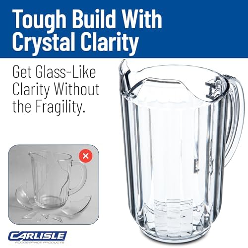 Carlisle FoodService Products 554607 Restaurant-Style SAN Plastic Pitcher, 60 oz, Clear - Image 6