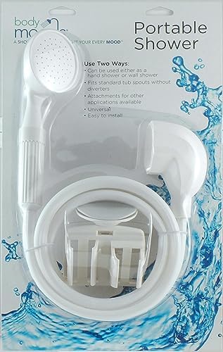 Simply Clean Portable Shower Head with Hose, Single Setting, White - Image 3