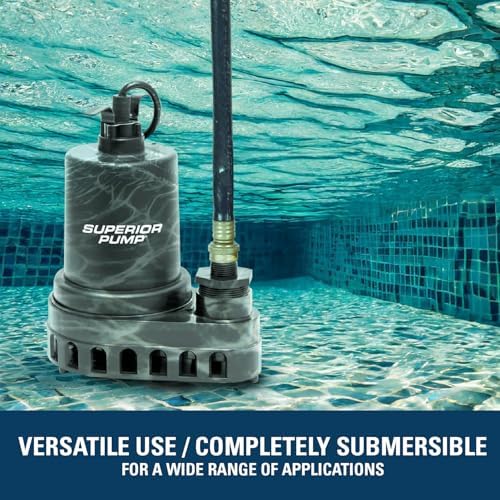 Superior Pump 91570 3300GPH Thermoplastic Submersible Utility Pump with 10-Foot Cord, 1/2 HP - Image 6