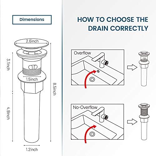 REGALMIX Vessel Sink Drain,Bathroom Pop-up Drain with Detachable Basket Stopper, Anti-Explosion and Anti-Clogging Drain Strainer, Sink Drain Assembly with Overflow Oil Rubbed Bronze, RWF083K - Image 6