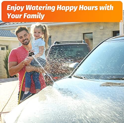 AUTOMAN Garden Hose Nozzle - 7 Patterns Sprayer, 100% Metal High Pressure Spray Nozzle, Labor-Saving Design, Heavy Duty Water Hose Nozzle for Garden Watering, Car Washing, Window Cleaning,Pets Bathing - Image 7