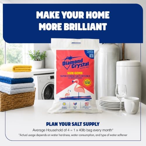 Diamond Crystal 4 Pack Sun Gems Water Softener Super Coarse Salt, 40 Pounds - Image 7