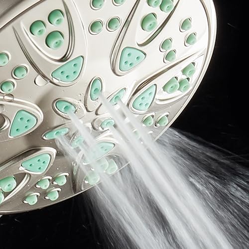 AquaDance Antimicrobial – Anti-Clog High-Pressure 6-Setting Shower Head with Microban Nozzle Protection from Growth of Mold, Mildew & Bacteria for Stronger Shower! 4" Coral Green - Image 7