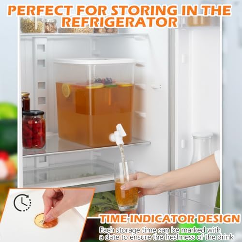 Domensi 2 Pack Drink Dispenser for Fridge with Spigot, 2.5 Gallon - Image 6