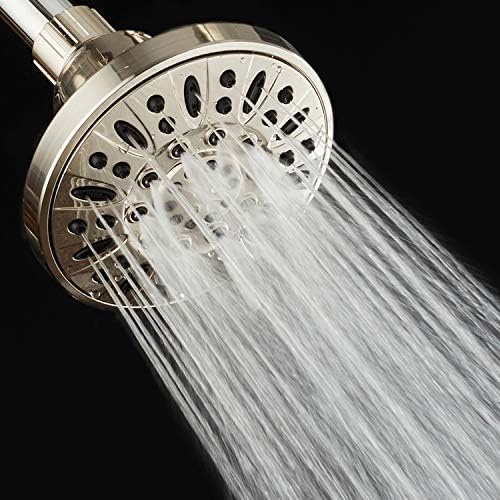 AquaDance Brushed Nickel High Pressure 6-Setting 4" Shower Head – Angle Adjustable, Anti-Clog Showerhead Jets, Tool-Free Installation-USA Standard Certified-Top U.S. Brand – 1.8 GPM - Image 6