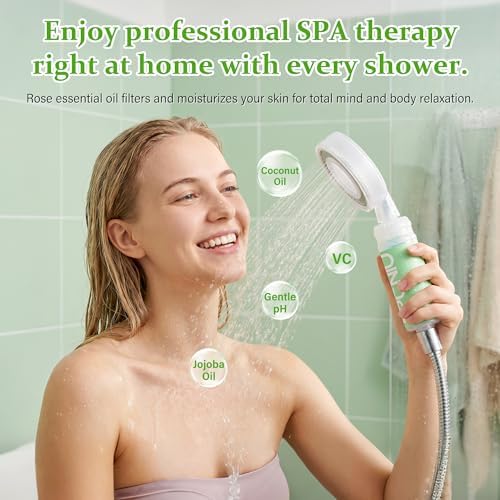 Aromatherapy Shower Head with Handheld – Filtered High Pressure Spa Shower for Softer Skin & Hair, Hard Water Filter with Woody Cedar Scent (forest) - Image 7