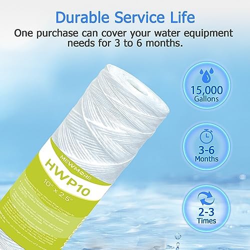 20 Micron Whole House Water Filter Cartridge, 10" x 2.5", 6-Pack - Image 6
