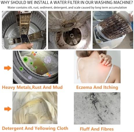 Reusable Washer Water Filter, 40 Micron Anti Scale Washing Machine Water Filter, For Washer, Heater, Faucet, Large Capacity, Brass Chrome Rust Prevention Sediment Filter, With 3/4'' Adapter - Image 7