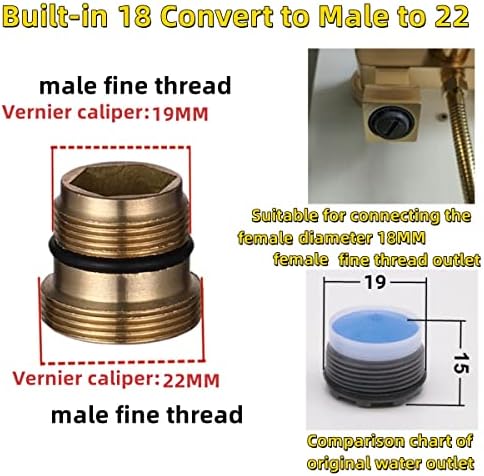 Faucet Adapter, Sink Hose Attachment for Faucet ,Extension Faucet Suitable for Connecting Sink Kitchen Bathroom Garden Faucet (Built-in 45/64"-27T transform male 55/64"-27T) - Image 2
