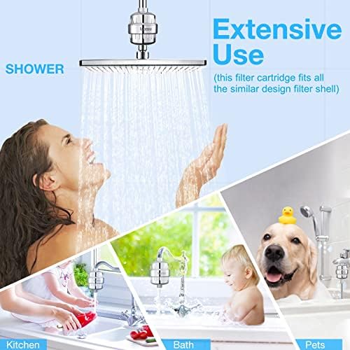 2 Pc Luxau 20 Stage(Also Fit 15, 18 Stage) Shower Filter Replacement Cartridge, Shower Head Filter Refill, for Hard Water Chlorine Heavy Metal, Skin Hair, Fit Any Similar Design Shower Water Filter - Image 7