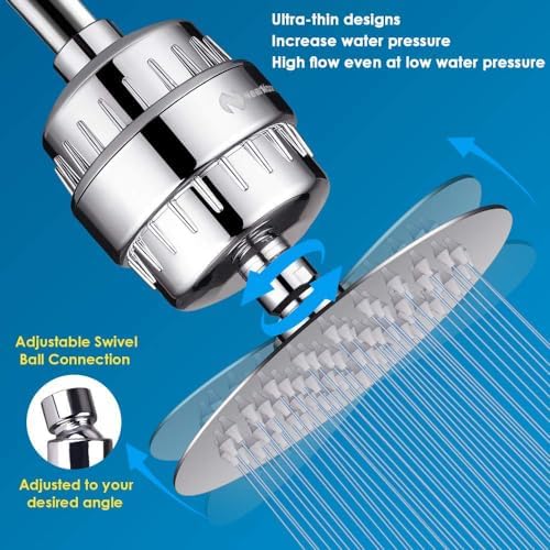 NearMoon Shower Head and 15 Stage Shower Filter Combo, High Pressure Filtered Shower for Hard Water, Improves the Condition of Your Skin, Hair (6 Inch, Chrome) - Image 6