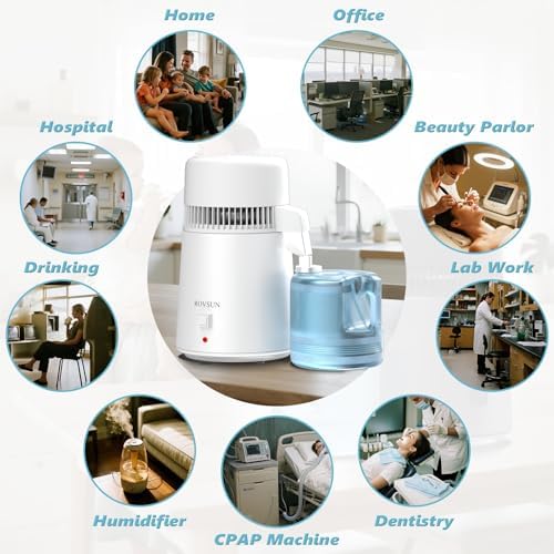 ROVSUN 1.1 Gallon Water Distiller for CPAP Machine, 4L Countertop Distiller Machine, Stainless Steel Interior & BPA-Free Container, Distilled Water Maker Purifier for Home Office Dental Lab - Image 6
