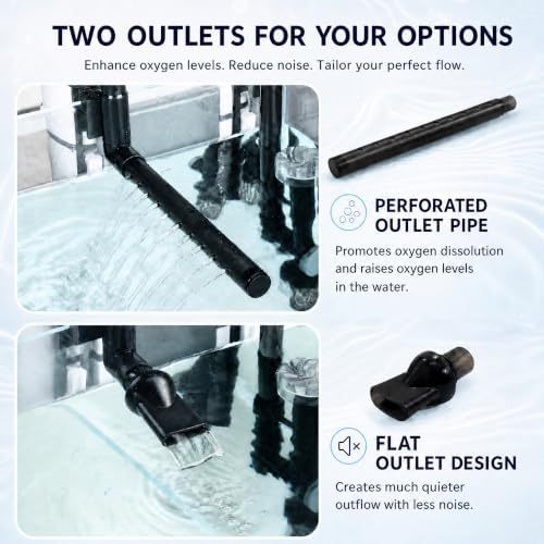 Aquarium Filter for 10-40 Gallon Fish Tank, Quiet Hang On Back Canister Filter with 3-Stage Filtration, Surface Skimmer External Filter for Freshwater Fish & Turtle Tanks - Image 6
