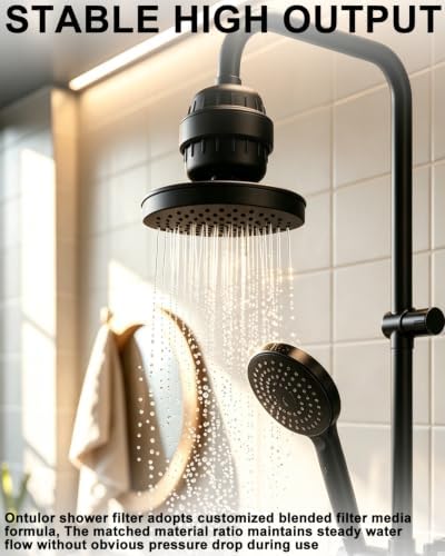 Ontulor Heavy Duty Shower Head Filter For Hard Water(Matt Black) - Image 7