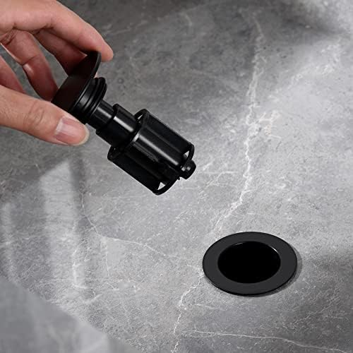 TIORIY Bathroom Sink Stopper with Overflow, Sink Drain Assembly Black - Image 6
