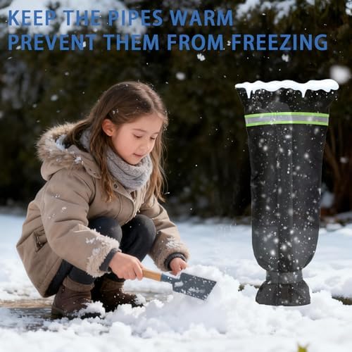 Outdoor Faucet Covers for Winter with Reflective Strips,Velcro Thickened Anti-Freeze Outdoor Tap Cover,Reusable Spigot Cover for Winter Freeze Protection Anti-Rust(17.7 * 7.1inch) 1pcs - Image 7