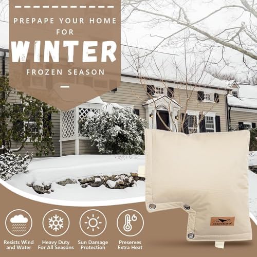 Backflow Preventer Insulation Cover - Backflow Pressure Vacuum Breaker Cover - Insulated Backflow Cover Pouch for Irrigation Back Flow Sprinkler Valves in Winter or Sun Exposure (13”W x 12”H, Sand) - Image 6