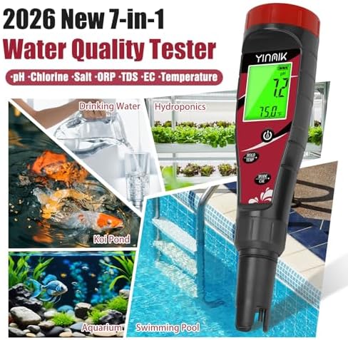 YINMIK Pool Chlorine pH Meter Digital Salt pH Tester for Salt Water Pool - Image 6