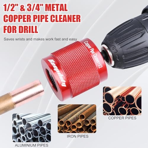 1/2" & 3/4" Copper Pipe Cleaner for Drill - Quick Rust Removal - Image 7