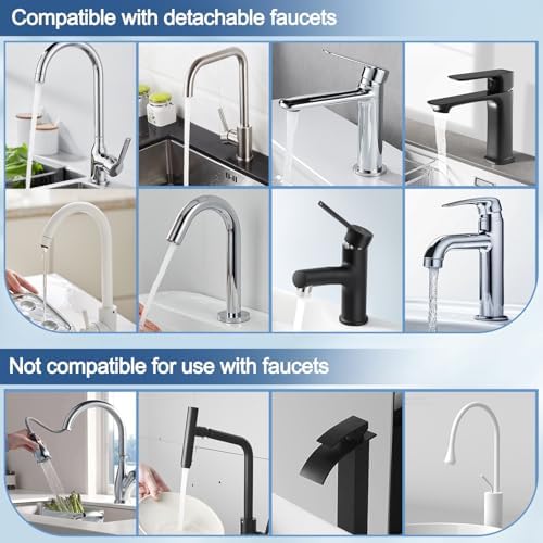 2 Pack Faucet to Hose Adapter with Aerator, Sink to Garden Hose Adapter, Faucet Adapter to Garden Hose for Kitchen and Bathroom, Hose Attachment to Sink, 3/4" GHT Thread Chrome - Image 7