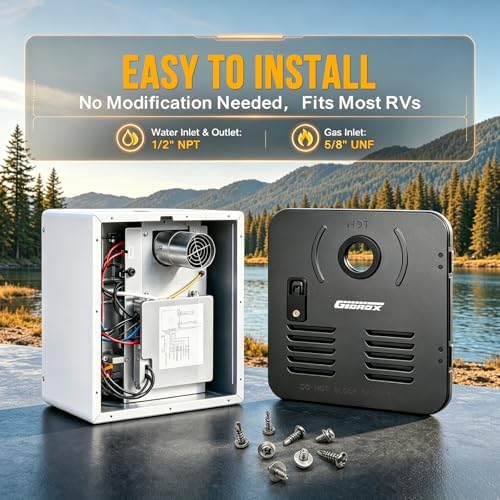 18 x 18 Inch RV Tankless Water Heater Door Kit, Dark Gray Water Heater Access Door for RV Water Heaters, Galvanized Steel, Door Only - Image 6