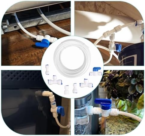 17pcs Ice Maker Water Line Kit, 1/4" OD 10m/32.8ft Long Tubing with Quick Fittings for RO Water Filter System Ice Maker Coffee Machine Refrigerator - Image 7