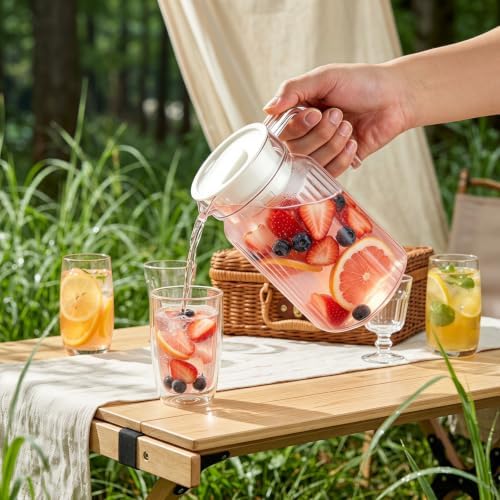 20oz Acrylic Small Pitcher with Lid and Handle, Jar Carafe for Ice Water - Image 6
