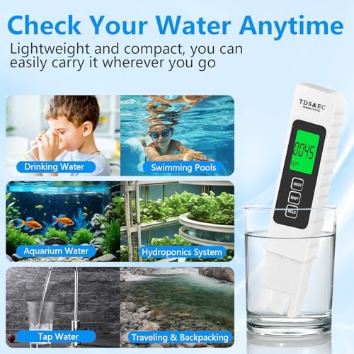 4 in 1 TDS Meter Digital Water Tester - Accurate and Reliable TDS EC & Temp(°C,°F) Meter, 0-9990ppm - Professional Testing for Drinking Water, RO/DI System, Aquariums etc - Image 7