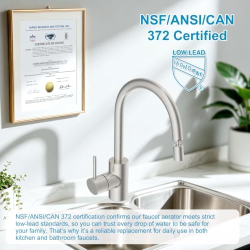 Hibbent 4-Mode Faucet Aerator, Faucet Sprayer Attachment, Brushed Nickel - Image 6