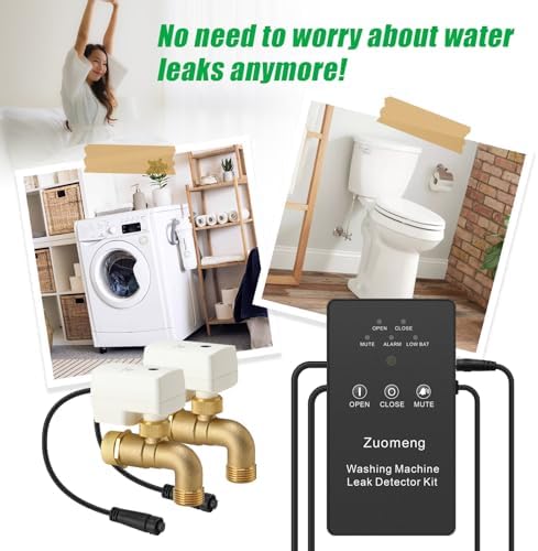 Washing Machine Water Leak Detector Kit with Dual Power Supply, Precise Sensor, Automatic Shut-Off Hot & Cold Valves 3/4" 90° , Alarm Sound and Alarm Light - Image 7
