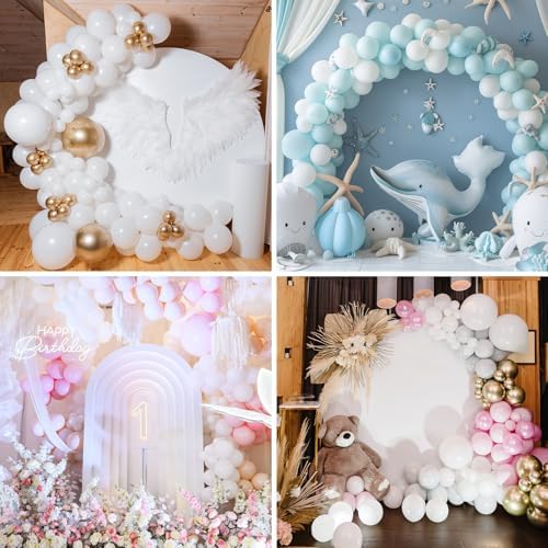 APLANET 150pcs White Balloons Different Sizes 18 12 10 5 Inch, Latex Balloons for White Themed Birthday Wedding Baby Shower Party, Grad Anniversary Supplies, Arch Kit Decoration - Image 7