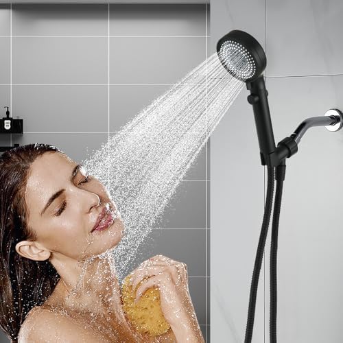 Handheld Shower Head with Hose 60 Inch, High Pressure Shower Head with On Off Switch Button 3 Modes, Matte Black - Image 7