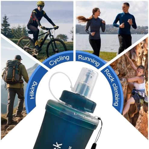 GUYI 1.0L Collapsible Water Filter Bottle, Removes Impurities, BPA Free, Ultralight for Hiking, Camping, Cycling & Travel-Dusty Blue - Image 7