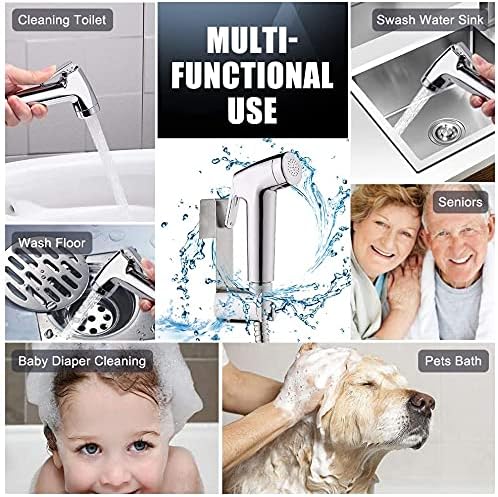 LikeHome Bidet Sprayer for Toilet,Handheld Bidet Rinse Spray Head Hand Toilet Attachment Sprayer Chrome(Without T-Adapter) - Image 6