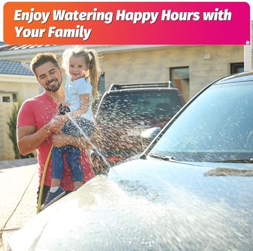 AUTOMAN Garden Hose Nozzle - 7 Patterns Sprayer, 100% Metal High Pressure Spray Nozzle, Labor-Saving Design, Heavy Duty Water Hose Nozzle for Garden Watering, Car Washing, Window Cleaning,Pets Bathing - Image 7