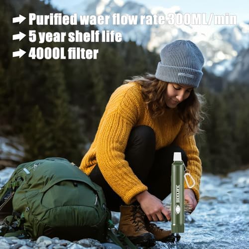 Hiking, Camping, Travel, Outdoor Emergency preparedness, Portable Flint and Personal Water Filter kit (Medium) - Image 6