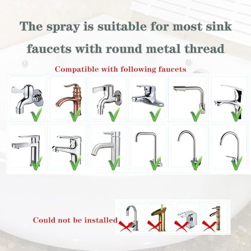 Bathtub Shower Head Sink-Faucet set,Tub faucet spayer attachment with 5 Adapters and 59" Hose for Pet Dog Rinse、 Baby Bath 、Hair washing, ON/OFF Extension for Tub, Utility Sink, Garden and Bathroom - Image 7