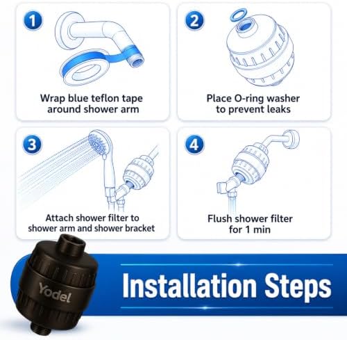 Yodel Shower Filter for Hard Water, Shower Head Filter,Oil Rubbed Bronze - Image 6