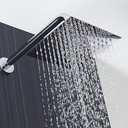 Voolan Oversize Rain Shower Head - High Flow Square Rainfall Showerhead - Waterfall Full Body Coverage - Universal Ceiling or Wall Mount (16 Inch, Brushed Nickel) - Image 6
