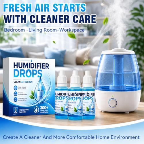 Humidifier Cleaner Drops, Slows Scale and Mineral Buildup, 3 x 30ml Bottles - Image 7