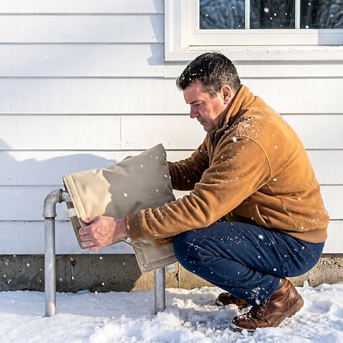 Backflow Preventer Cover, Backflow Pressure Vacuum Breaker Covers for Winter, Insulated Cover Pouch for Irrigation Sprinkler Backflow Valve, Outdoor Faucet Covers for Snow or Sun Exposure – Beige - Image 7