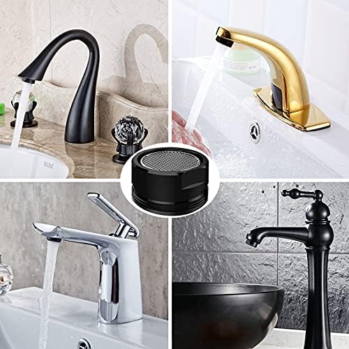 4PCS 2.2 GPM Faucet Aerator, 2 Pack Aeration Filter Replacement Parts With Brass Housing 15/16 Inch 24mm Male Thread Aerator Faucet Filter With Gasket For Kitchen And Bathroom (Black) - Image 7